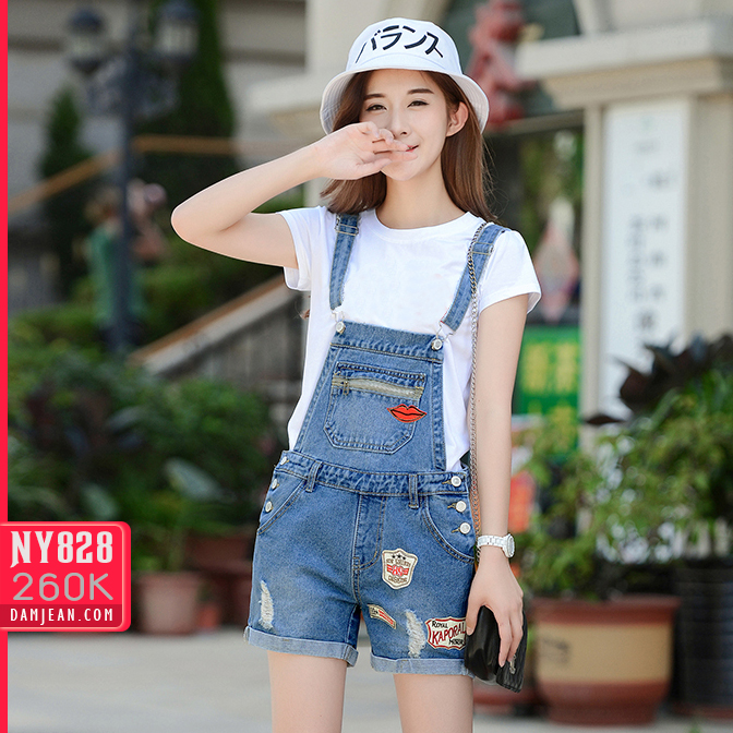 QUẦN YẾM JEAN SHORT 2 DÂY ĐÍNH LOGO
